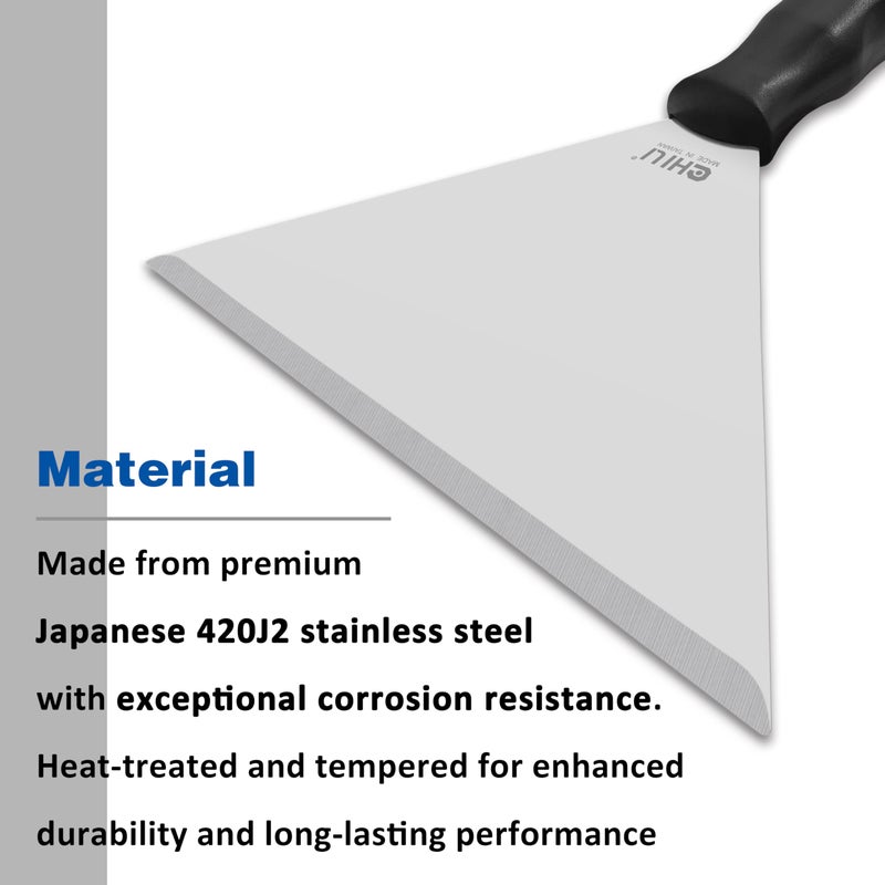 CHILI TOOLS 7 Inch Stainless Steel Pole Scraper -1.8mm Heavy Duty Blade, Ideal for Ceiling Paint Removal & Wallpaper Scraping, Fits CHILI Extension Pole, for DIY & Professional Use, Made In Taiwan - Image 2